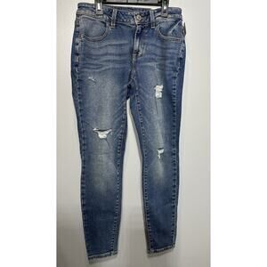 Maurices Jegging Vintage Womens 8 Regular Blue Denim Distressed Mid Rise NWT NEW